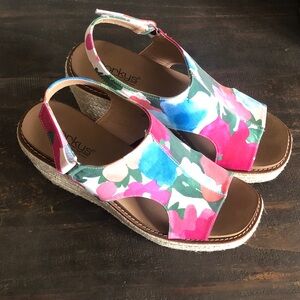 Corkys Women's Colorful Floral Sandals - Pink, Green, and Blue